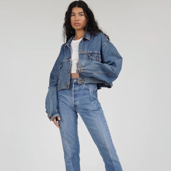 EB Denim Jackets & Blazers - EB Denim Cropped Jean Jacket